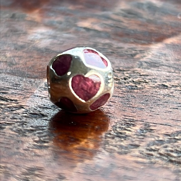 Pandora Sterling Silver Love You Purple Hearts Enamel Charm 790543EN21 💜 - Picture 2 of 3